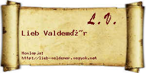 Lieb Valdemár névjegykártya